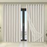 Cortina Blackout com Voil Liso 4,00 M X 2,70 M Varão Simples:bege - 1