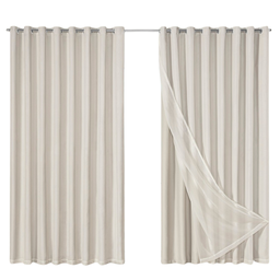 Cortina Blackout com Voil Liso 4,00 M X 2,70 M Varão Simples:bege - 5