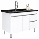 Ver imagem 4 de Gabinete Cozinha Mdf 1,14m Elegance com 4 Pés e Amplo Espaço:branco
