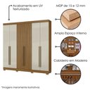 Ver imagem 4 de Guarda Roupa Casal 2030230 6 Portas 230 Cm Atacama Areia Ripado Armoveis
