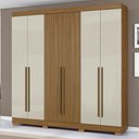 Ver imagem 2 de Guarda Roupa Casal 2030230 6 Portas 230 Cm Atacama Areia Ripado Armoveis