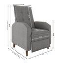 Ver imagem 6 de Poltrona Papai Reclinável Sala Mx 65 Yaris Buclê Cinza Matrix Original