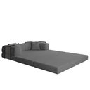 Ver imagem 3 de Sofá Cama Colchão 3 em 1 Puff Dobrável Confortável - Balaqui Cor:grafite