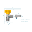 Ver imagem 2 de Registro de Esfera para Gás 1/2 X 1/2 E 3/8