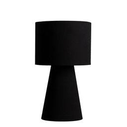 abajur elegance poptem tecido preto total luminária mesa cúpula cabeceira quarto sala interior ilumi - 1