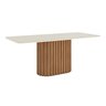 Mesa de Jantar 200x90cm Tampo Vidro/MDF Canto Arredondado Solana - 2