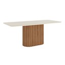 Ver imagem 2 de Mesa de Jantar 200x90cm Tampo Vidro/MDF Canto Arredondado Solana