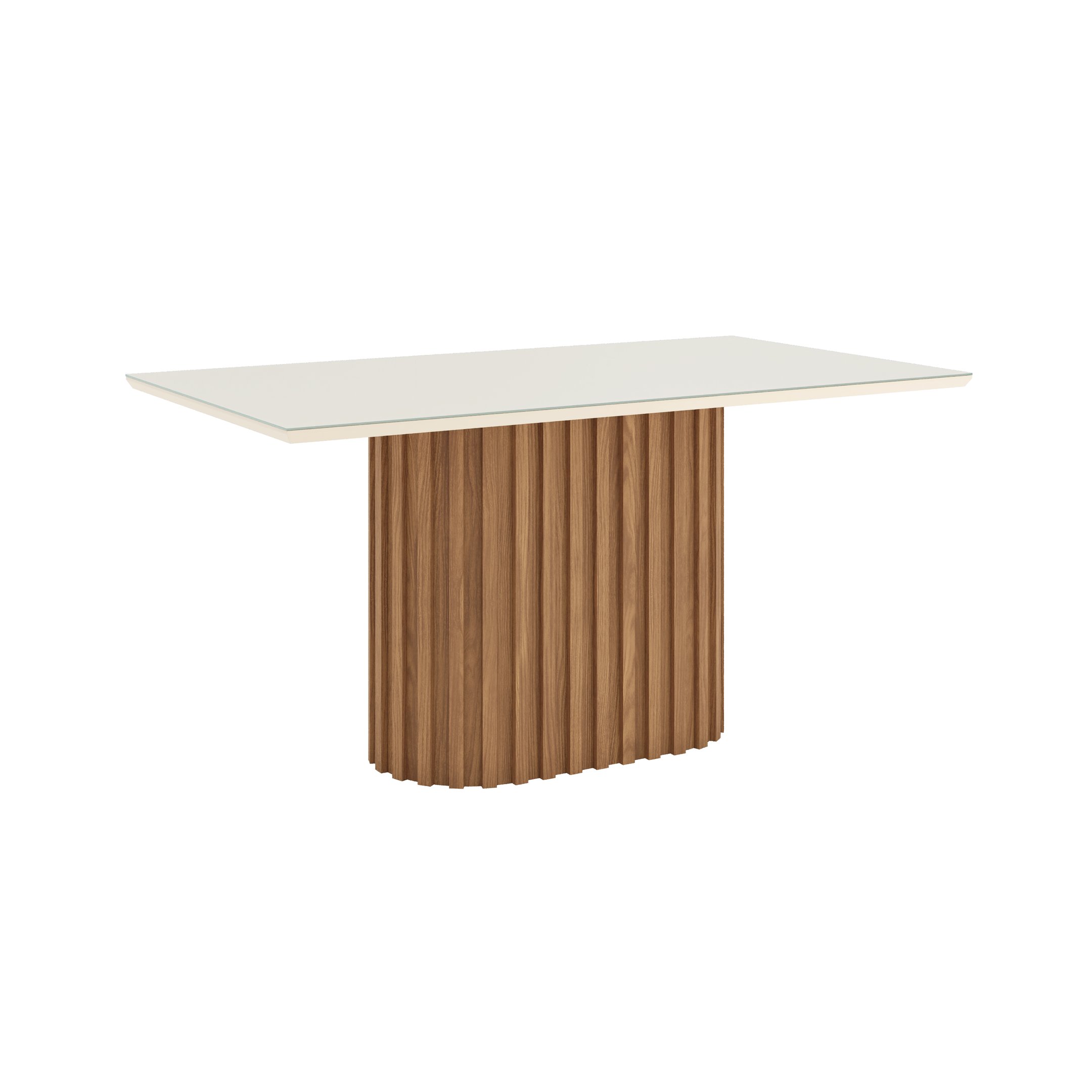 Mesa de Jantar 160x90cm Tampo Vidro/MDF Canto Reto Solana - 2