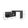 Kit 2 Peças Escrivaninha em L 120x136cm e Estante 1 Porta Retrô  - 11