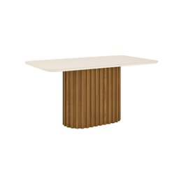 Mesa de Jantar 160x90cm Tampo Vidro/MDF Canto Arredondado Solana - 2