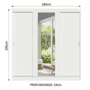 Ver imagem 4 de Guarda-roupa Casal Madesa Reno 3 Portas de Correr com Espelho