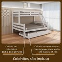 Ver mais imagens de Treliche Casal de Madeira com Cama Auxiliar de Solteiro Branco