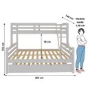 Ver imagem 4 de Treliche Casal de Madeira com Cama Auxiliar de Solteiro Branco