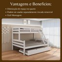 Ver imagem 5 de Treliche Casal de Madeira com Cama Auxiliar de Solteiro Branco