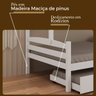 Treliche Casal de Madeira com Cama Auxiliar de Solteiro Branco - 6