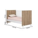 Ver imagem 4 de Kit Berço Mini Cama com Rodízio e Cômoda Infantil 3 Gavetas com Nicho Brilhar Q01 Carvalho Rústico/B