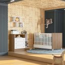 Ver imagem 1 de Kit Berço Mini Cama com Rodízio e Cômoda Infantil 3 Gavetas com Nicho Brilhar Q01 Carvalho Rústico/B