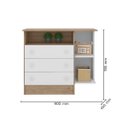 Ver imagem 5 de Kit Berço Mini Cama com Rodízio e Cômoda Infantil 3 Gavetas com Nicho Brilhar Q01 Carvalho Rústico/B