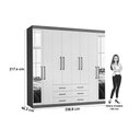 Ver imagem 5 de Guarda Roupa Casal 8 Portas (2 C/ Espelho) e 6 Gavetas Master 8.6 Jatobá - Santos Andirá