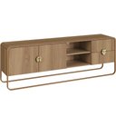 Ver imagem 2 de Rack para Sala de Estar TV 65 pol Industrial Orgânico Alek A03 Hanover Dourado - Lyam Decor