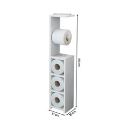 Organizador Papel Higiênico Vertical Decorativo Autria Branco - 4