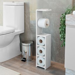 Organizador Papel Higiênico Vertical Decorativo Autria Branco - 1