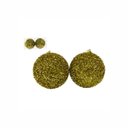 Ver imagem 1 de Kit Bola Natalina Decorada 10 Cm - 2 Und Dourado (18122)