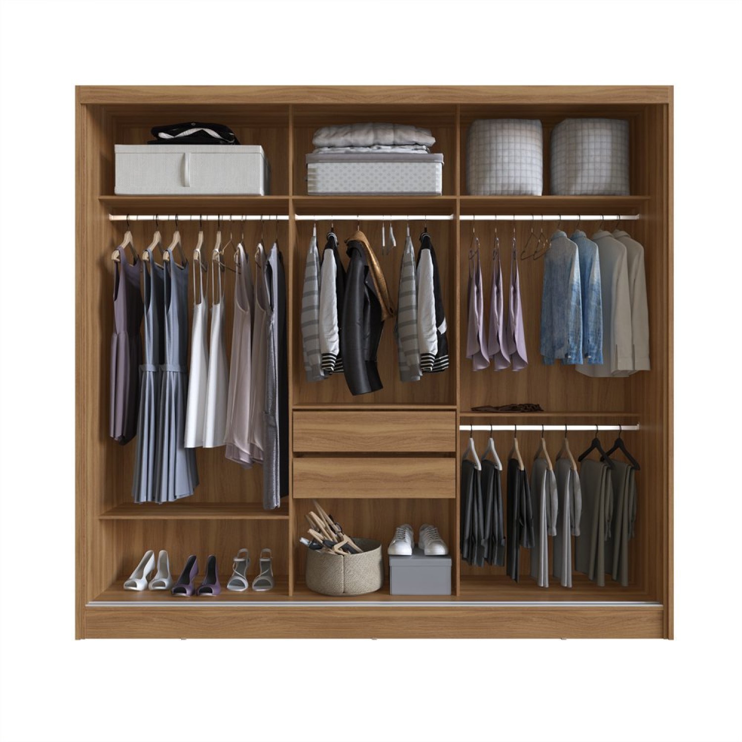 Guarda Roupa Casal 3 Portas 2 Gavetas 100% MDF London Yescasa - 2