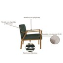 Ver imagem 4 de Poltrona Decorativa Madeira Maciça Jequitibá Assento com Persintas Elásticas Antônia Preto Nogueira Algodão