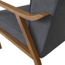 Ver imagem 7 de Poltrona Decorativa Madeira Maciça Jequitibá Assento com Persintas Elásticas Antônia Preto Nogueira Chumbo