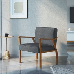 Poltrona Decorativa Madeira Maciça Jequitibá Assento com Persintas Elásticas Antônia - 1