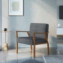 Ver imagem 1 de Poltrona Decorativa Madeira Maciça Jequitibá Assento com Persintas Elásticas Antônia