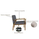 Ver imagem 4 de Poltrona Decorativa Madeira Maciça Jequitibá Assento com Persintas Elásticas Antônia Preto Nogueira Chumbo