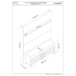 Rack com Painel para Tv até 75 Polegadas 2 Portas Prestige - 3
