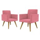 Ver imagem 1 de kit com 2 poltrona decorativa talita cor rosa