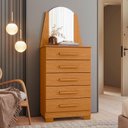 Ver imagem 7 de Guarda Roupa Napoli com 6 Portas Bronze Cinamomo e Cômoda New Veneza Cinamomo - Móveis Albatroz