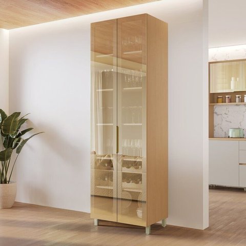 Cristaleira 2 Portas Vidro Reflecta Infinito 70cm 100% Mdf