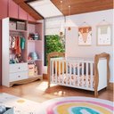 Ver imagem 2 de Quarto de Bebê Berço Americano e Guarda Roupa com Janelas Retangulo Cocada Espresso Móveis
