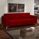 Ver imagem 2 de Sofá 3 Lugares Confortável Tucson Veludo Vermelho Simonetto - Meu Estofado Sofá 3 Lugares Confortáve