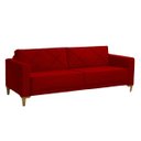 Ver imagem 1 de Sofá 3 Lugares Confortável Tucson Veludo Vermelho Simonetto - Meu Estofado Sofá 3 Lugares Confortáve