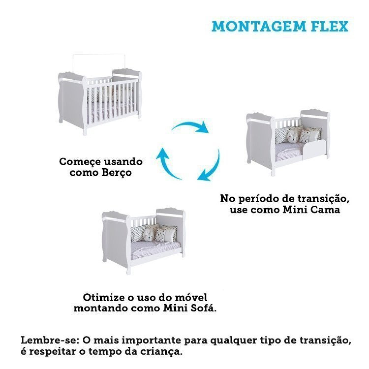 Quarto de Bebê Berço Americano e Cômoda com Janelas Retangulo Cocada Espresso Móveis - 6