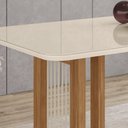 Ver imagem 4 de Mesa de Jantar 160x90cm Tampo MDF Canto Reto Yara Bege/Nature/Off White