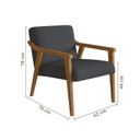 Ver imagem 3 de Poltrona Decorativa Madeira Maciça Jequitibá Assento com Persintas Elásticas e Algodão Flavia Cinza Nogueira Chumbo