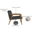 Ver imagem 4 de Poltrona Decorativa Madeira Maciça Jequitibá Assento com Persintas Elásticas e Algodão Flavia Cinza Nogueira Chumbo