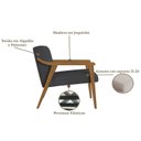 Ver imagem 4 de Poltrona Decorativa Madeira Maciça Jequitibá Assento com Persintas Elásticas e Algodão Flavia