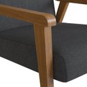 Ver imagem 6 de Poltrona Decorativa Madeira Maciça Jequitibá Assento com Persintas Elásticas e Algodão Flavia Cinza Nogueira Chumbo