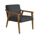 Ver imagem 2 de Poltrona Decorativa Madeira Maciça Jequitibá Assento com Persintas Elásticas e Algodão Flavia