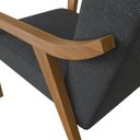 Ver imagem 7 de Poltrona Decorativa Madeira Maciça Jequitibá Assento com Persintas Elásticas e Algodão Flavia