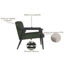Ver imagem 4 de Poltrona Decorativa Madeira Maciça Jequitibá Assento com Persintas Elásticas e Flavia Preto/Algodão