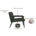 Ver imagem 4 de Poltrona Decorativa Madeira Maciça Jequitibá Assento com Persintas Elásticas e Algodão Flavia